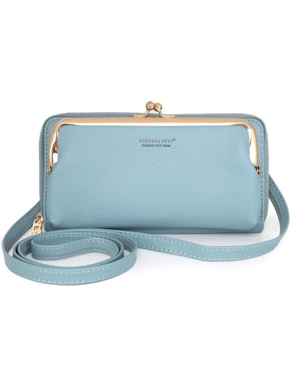 Montana West Women's Wallet Jean Faux Leather Adjustable Strap Crossbody Bag
